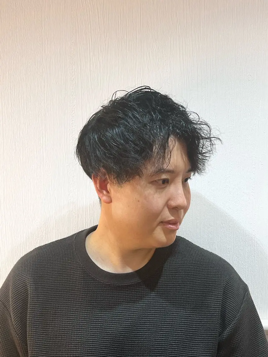 ショート パーマ メンズ マッシュ 木村温人 カットモデル募集中のヘアスタイル