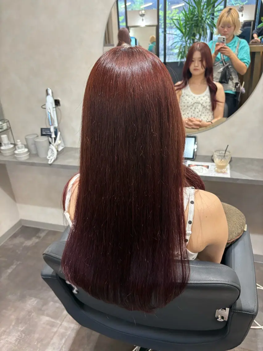 ロング カラー ShioRi/博多/ 縮毛矯正/色味カラーのヘアスタイル