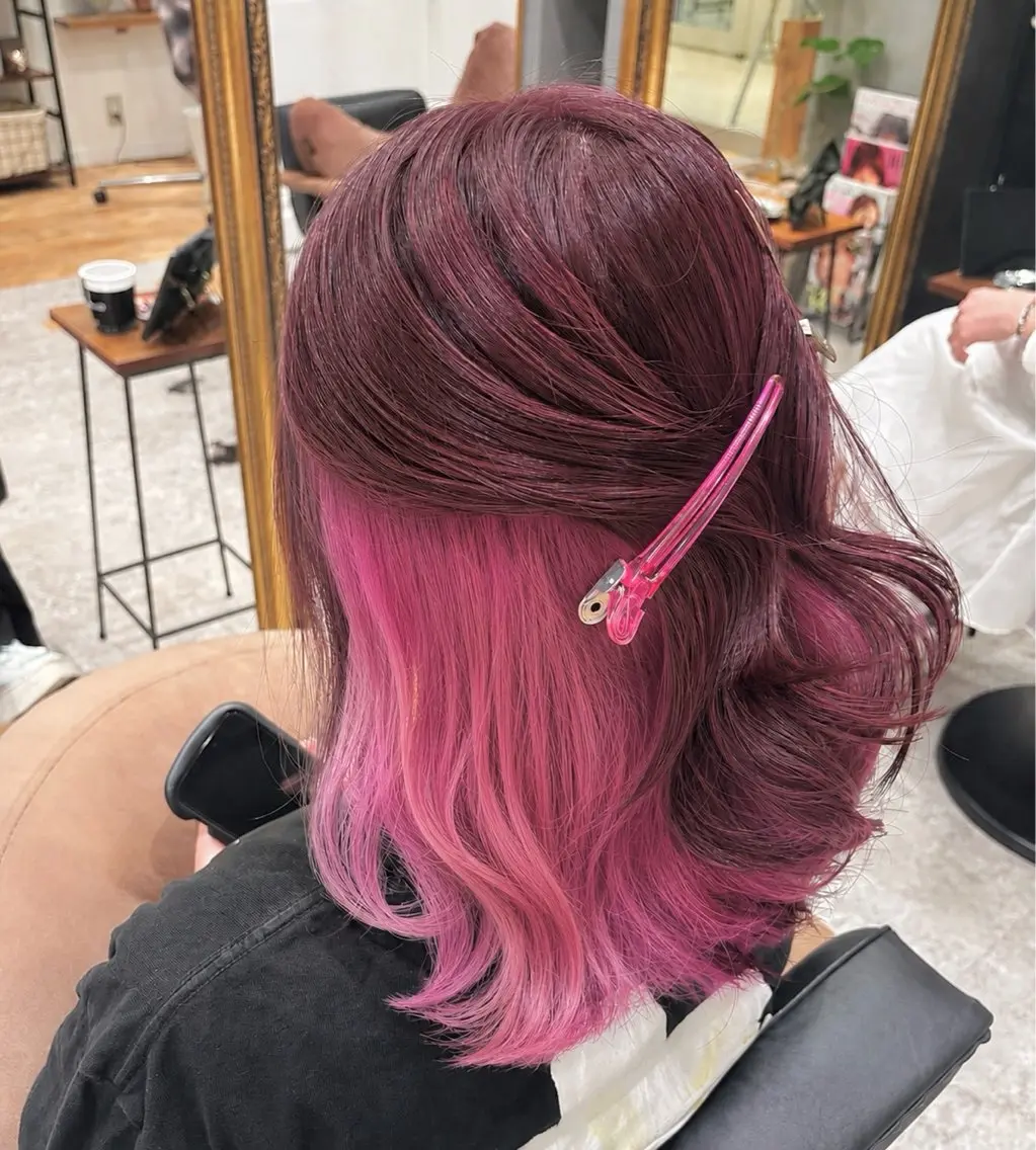 ミディアム カラー ヘアカラー ピンクカラーアレンジ 🩷AYANA🩷のヘアスタイル
