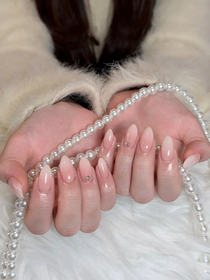 ネイル オーロラネイル ボルドー ブラウン 氷ネイル・うるうるネイル キラキラネイル ハンドネイル Julli NailStudioのネイルデザイン