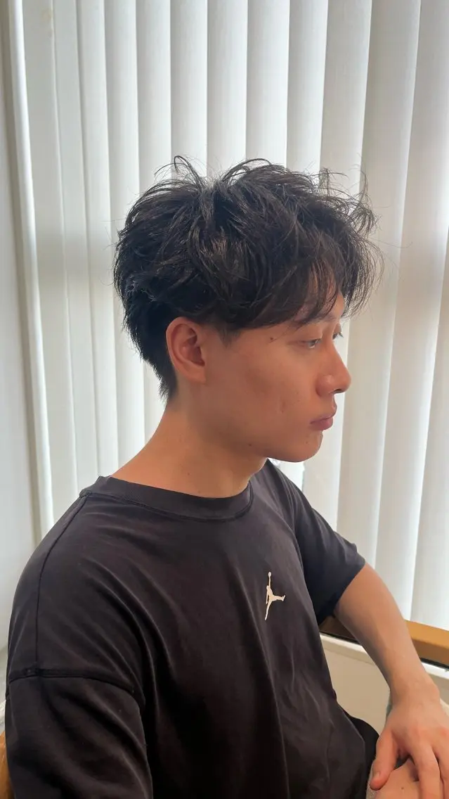 ショート パーマ メンズ カット センターパート職人 柏/メンズ/ ハルキのヘアスタイル