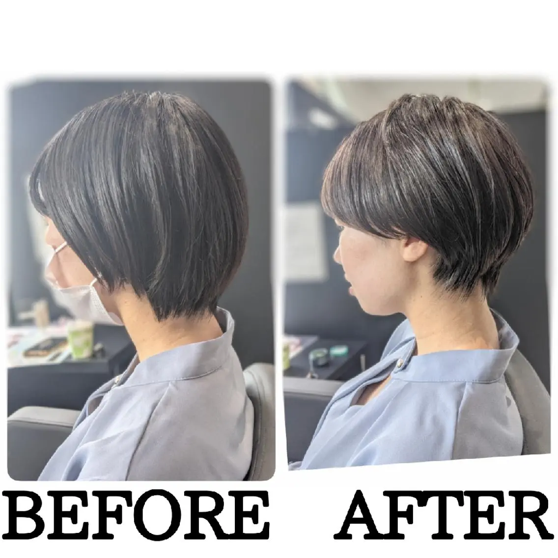 ショート カラー パーマ ヘアアレンジ カット トリートメント 心斎橋/難波ショート 白髪ぼかし 中尾のヘアスタイル