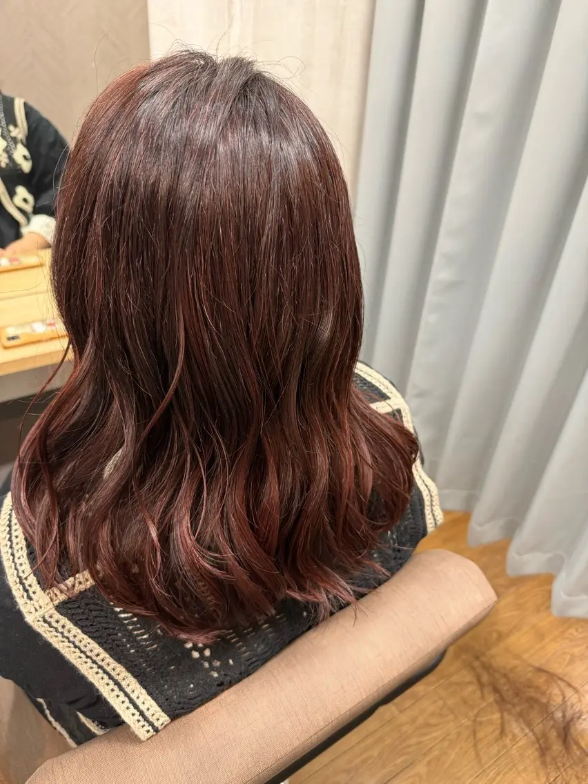 ロング カラー ブラウンカラー ピンクカラー ピンクブラウン カット ヘアカラー トリートメント TELA HAIR 幕張本郷店 澤田のヘアスタイル
