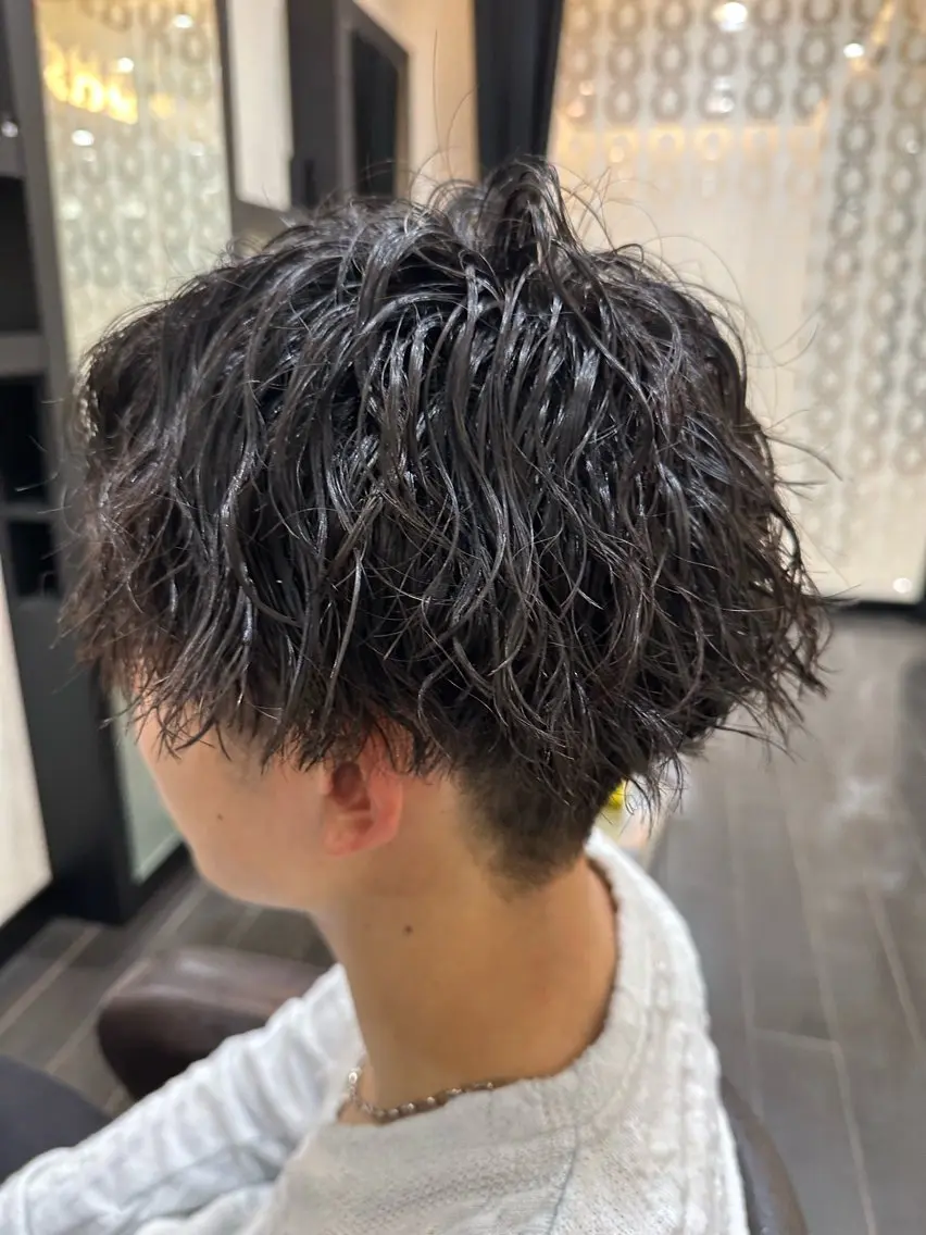 パーマ メンズ ナチュラルヘア 神田一瑳のヘアスタイル