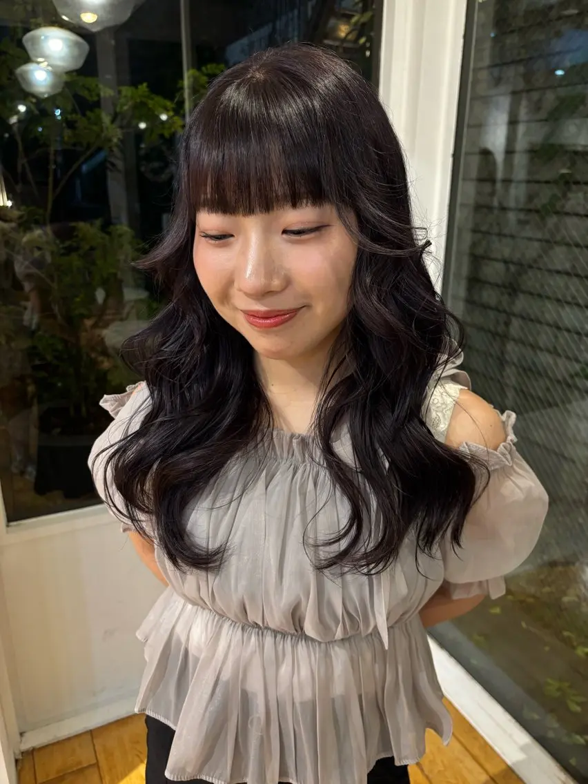 セミロング カラー 透明感カラー ラベンダーカラー ヘアカラー Anna⸝⸝⸝ഒ/ ハイトーンカラーのヘアスタイル