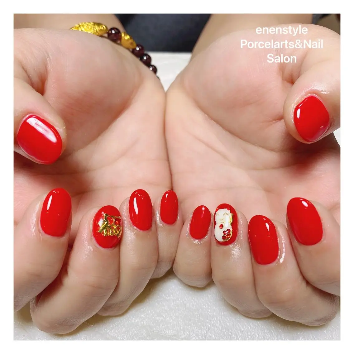 ミディアム ネイル 🐾enen style 🐾のネイルデザイン