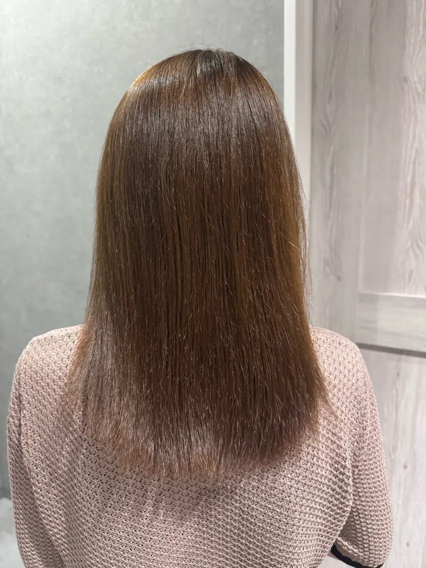 ミディアム 縮毛矯正 トリートメント Applause カリンのヘアスタイル