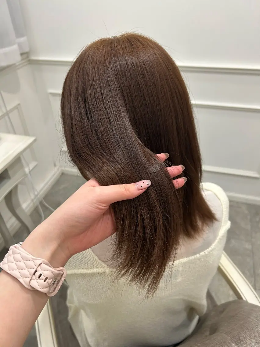 ミディアム ヘアカラー 新田 妃那のヘアスタイル