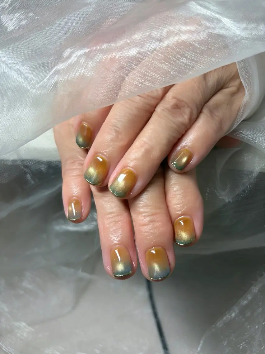 ネイル グラデーション マグネットネイル nail room 凪のネイルデザイン