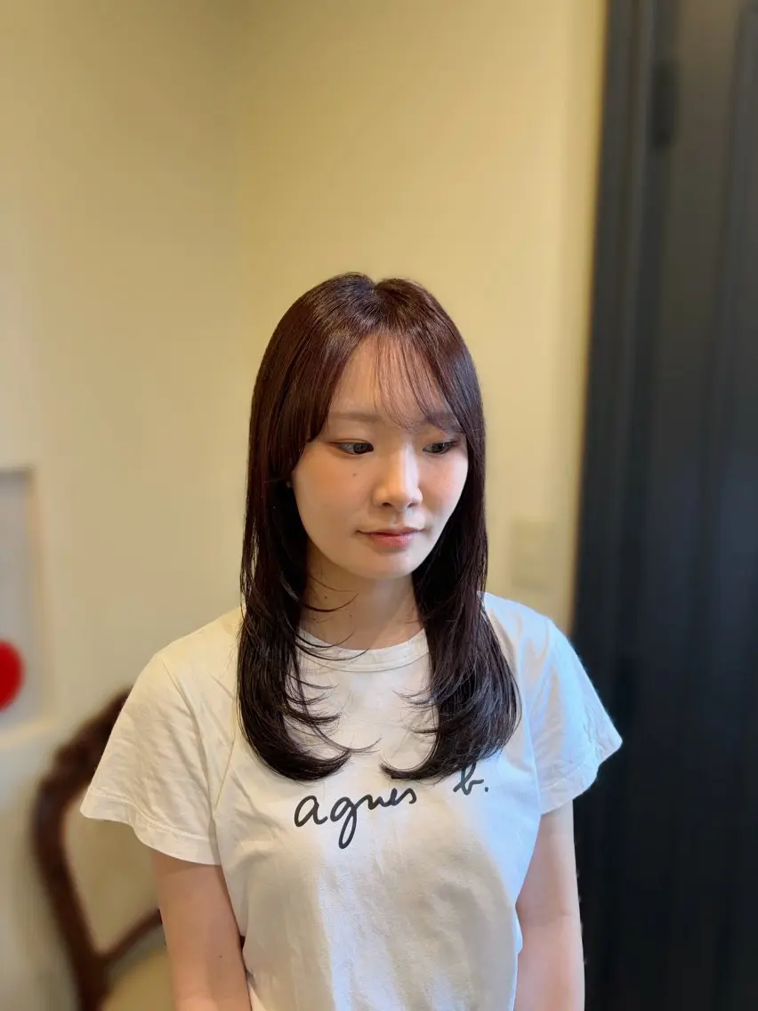 セミロング ピンクブラウン ヘアカラー トリートメント みゆ/ カラーリスト🎀のヘアスタイル
