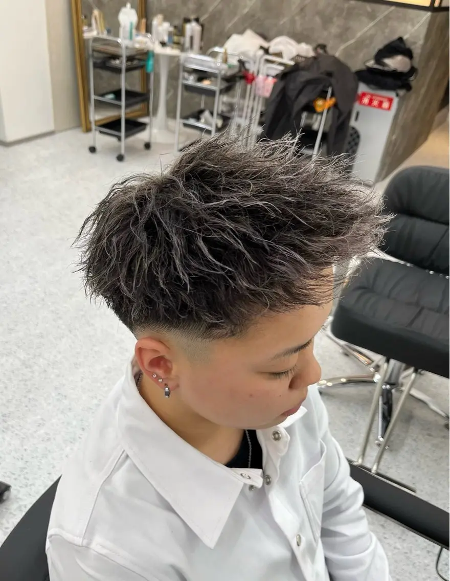 パーマ メンズ カット パーマ 小島 希星のヘアスタイル