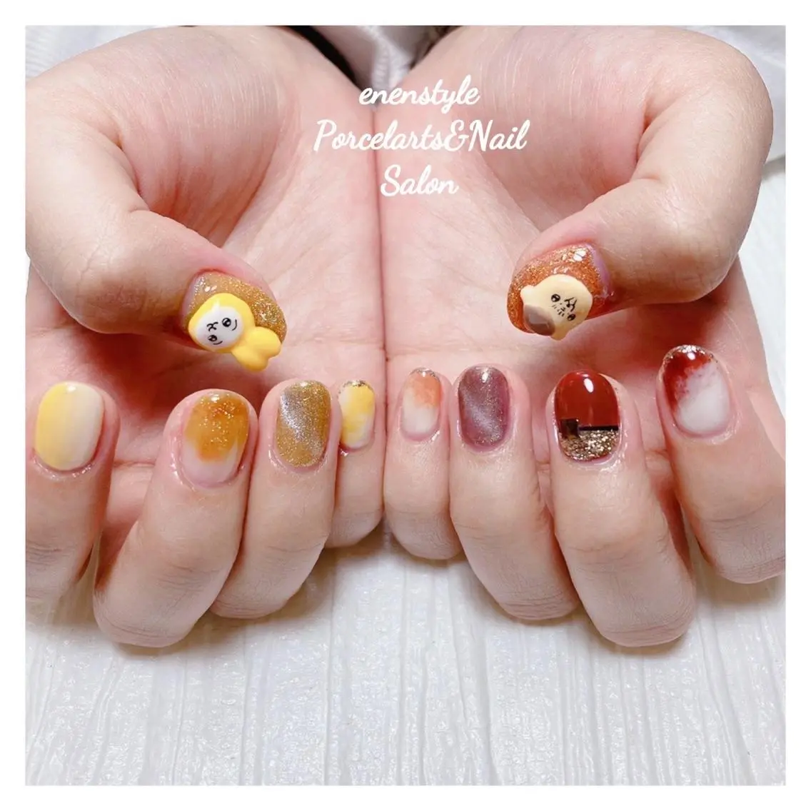 ミディアム ネイル 🐾enen style 🐾のネイルデザイン
