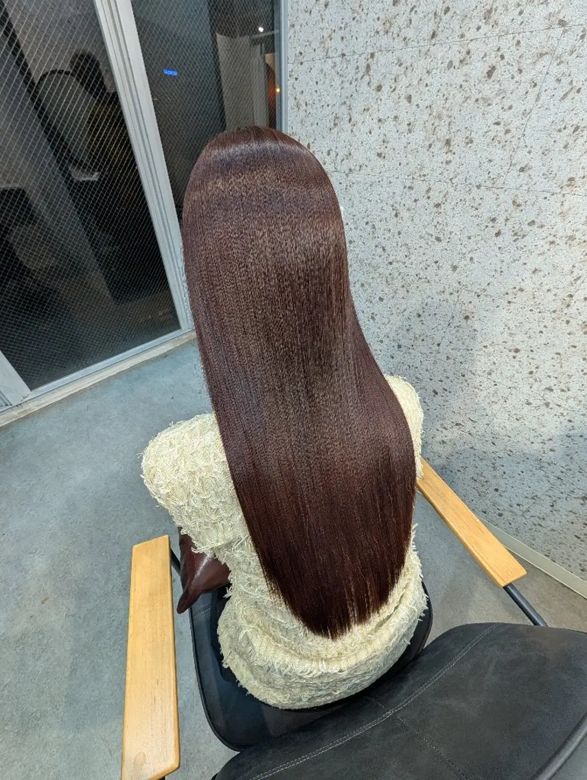 ロング カラー 髪質改善 トリートメント カット ヘアカラー トリートメント 髪質改善.縮毛矯正 ×韓国ヘアyukiのヘアスタイル