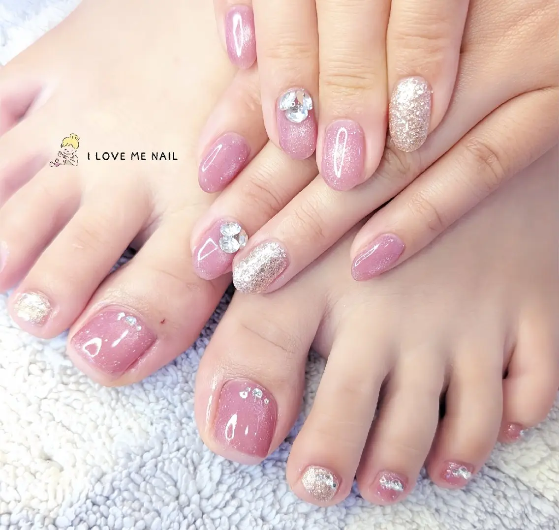 ネイル 長さ出し ハート 韓国ネイル マグネットネイル ニュアンスネイル I LOVE ME NAIL.｡.:*♡のネイルデザイン