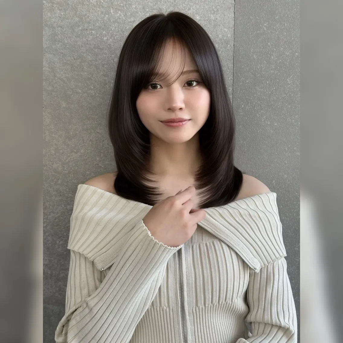 セミロング カラー レイヤーカット カット ヘアカラー トリートメント レイヤー/艶感カラー /メンズ/KOSEIのヘアスタイル