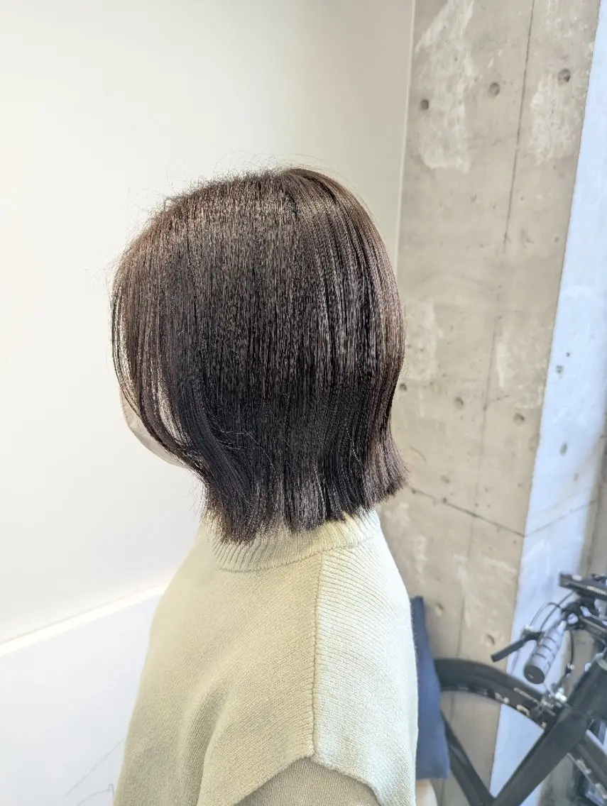 ミディアム ボブ くびれヘア カット ヘアカラー トリートメント newi 天王寺　 masakoのヘアスタイル