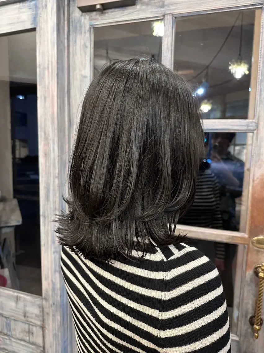 ミディアム ボブレイヤー ボブ レイヤーカット レイヤーカット メンズヘア/伊藤　匠のヘアスタイル
