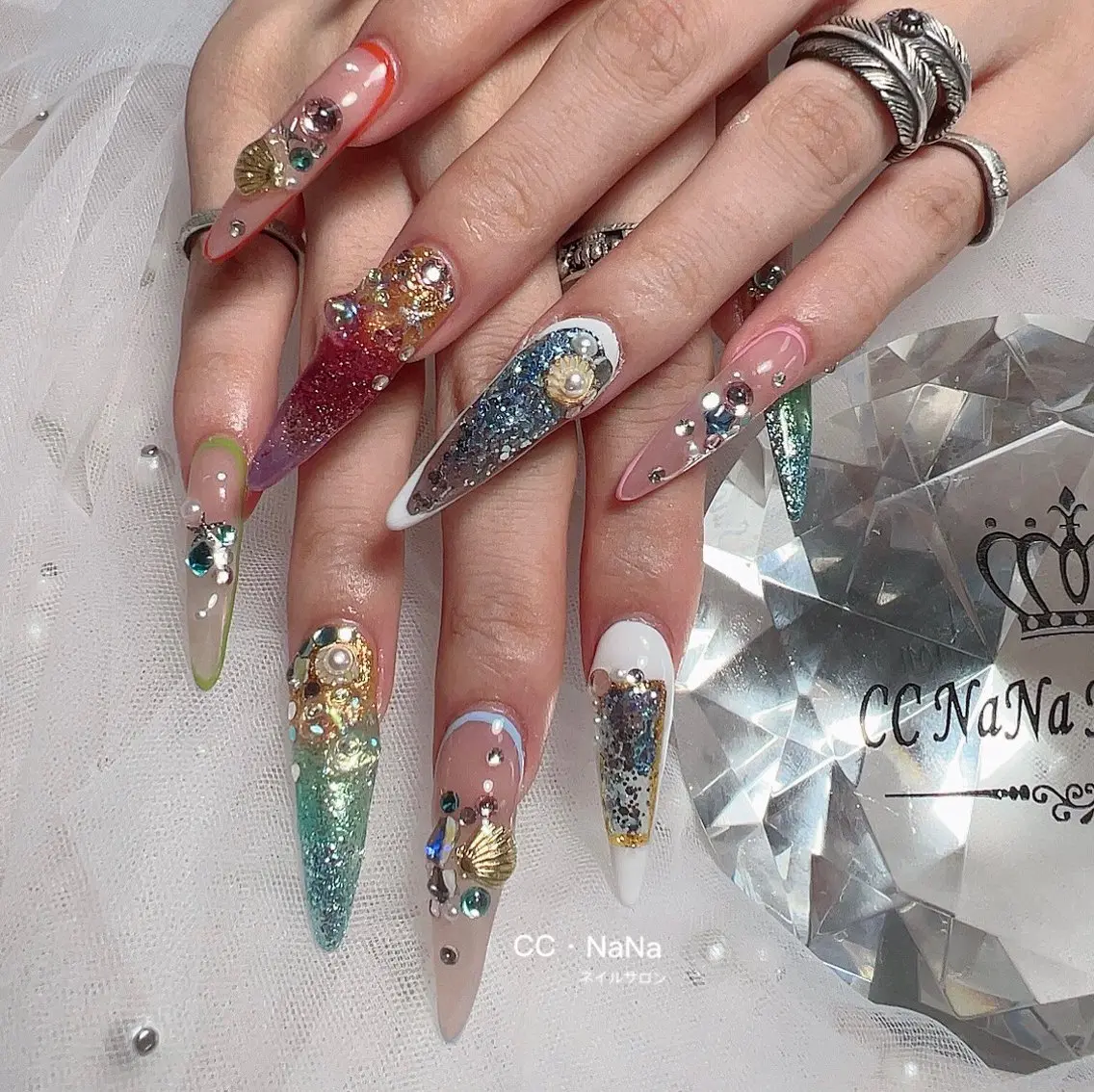 ネイル ロングネイル ハンドネイル CCNaNaスカルプ 長さだし専門💎Yoのネイルデザイン