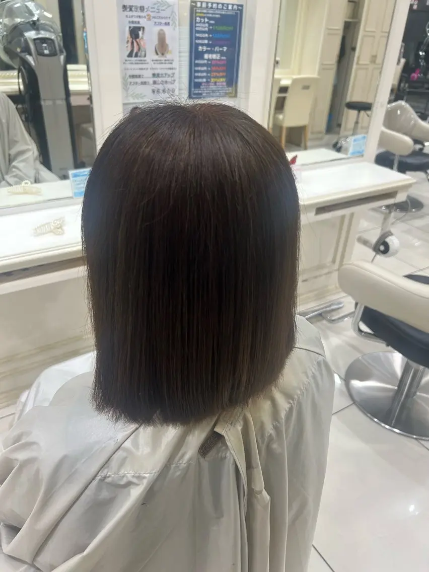 ミディアム 髪質改善 縮毛矯正 酸性ストレート 中山 美里のヘアスタイル
