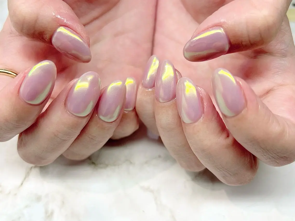 ネイル ミラーネイル ワンカラーネイル フットネイル NailSalon MAHINAのネイルデザイン