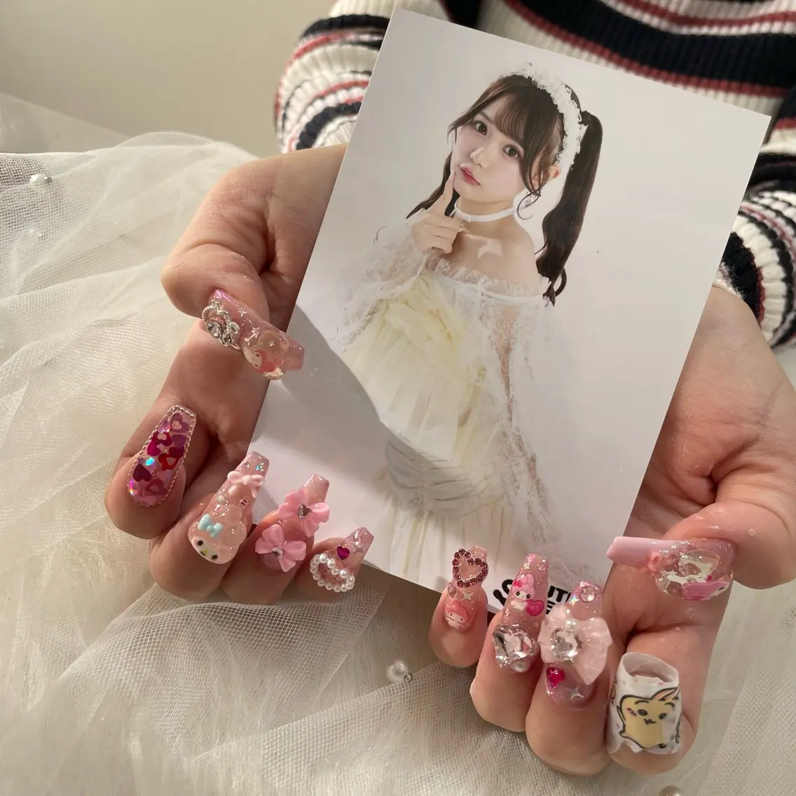 ネイル チークネイル フラッシュネイル ジェルネイル ハート ラメ(グリッター) ハンドネイル Sugar. ひかり໒꒱˚.*のネイルデザイン