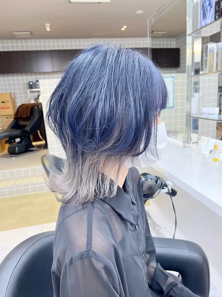 ミディアム カラー パーマ ヘアアレンジ メンズ 上品＆韓国風 🥀海心🥀のヘアスタイル