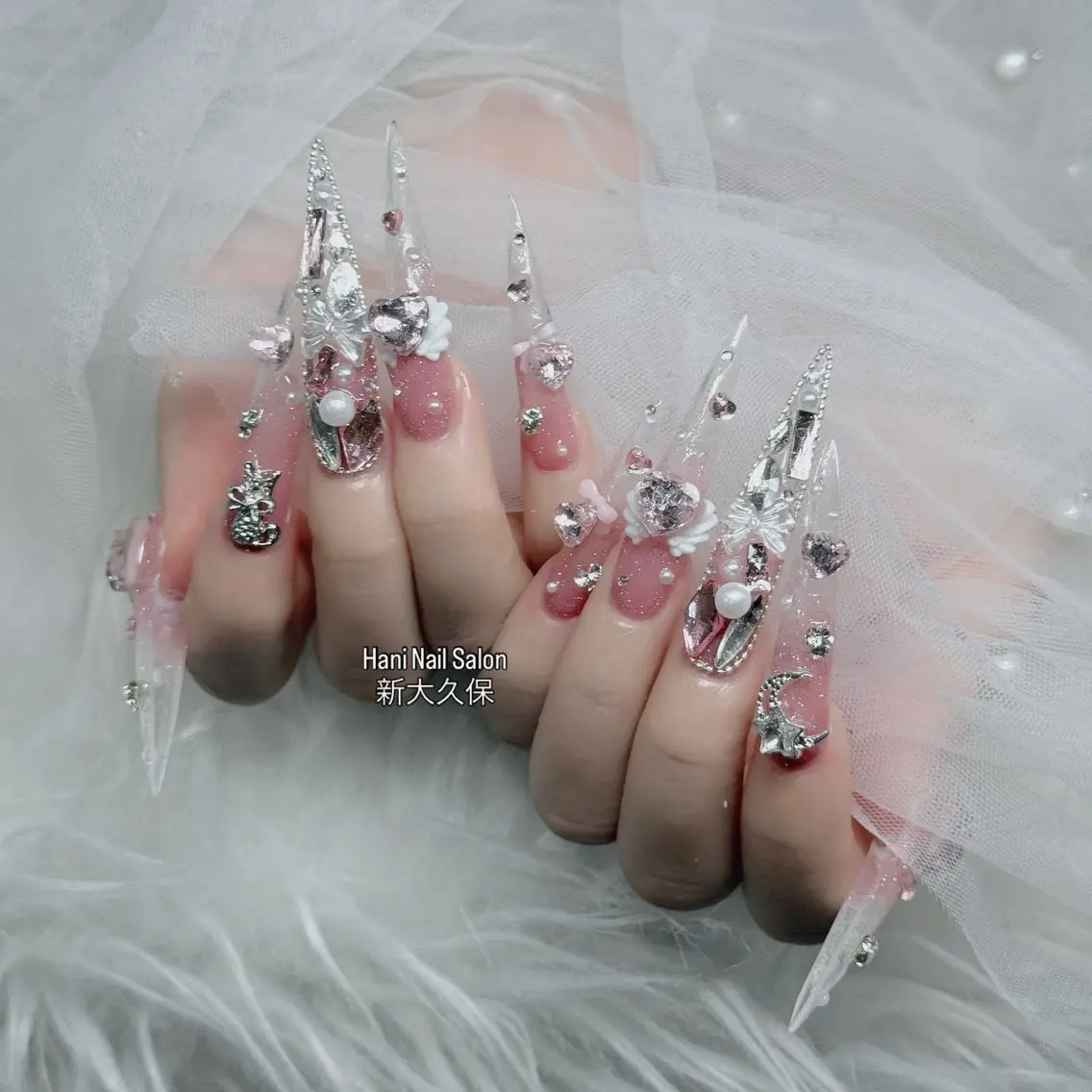 ネイル フットネイル フレンチネイル グラデーション 韓国ネイル ロングネイル ハンドネイル Hani Nail Salonのネイルデザイン