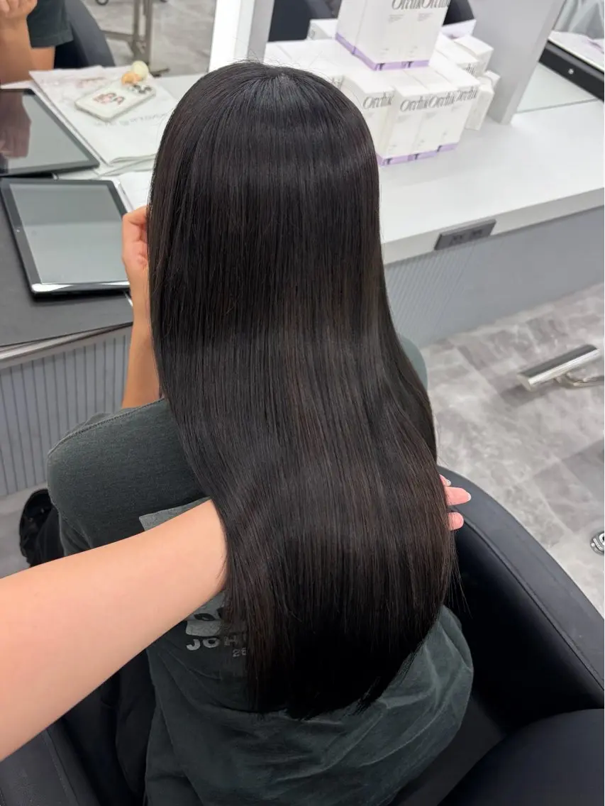 ロング 髪質改善 トリートメント ヘアカラー トリートメント かもみゆ/ブラウン /ベージュ/髪質改善のヘアスタイル