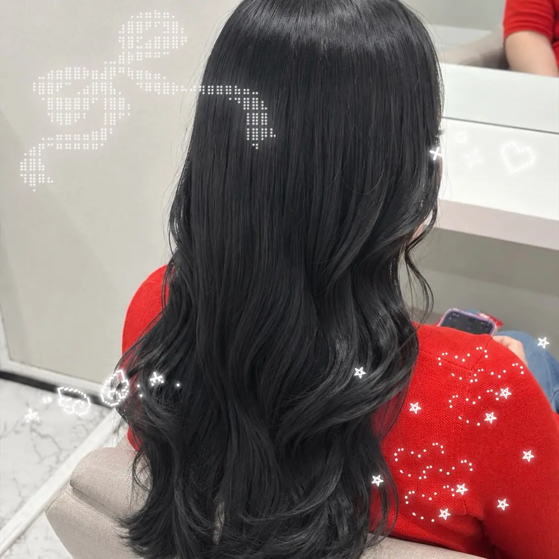 ロング 韓国風ヘア カット ヘアカラー トリートメント ふわっとレイヤー 星川まお𝜗𝜚のヘアスタイル