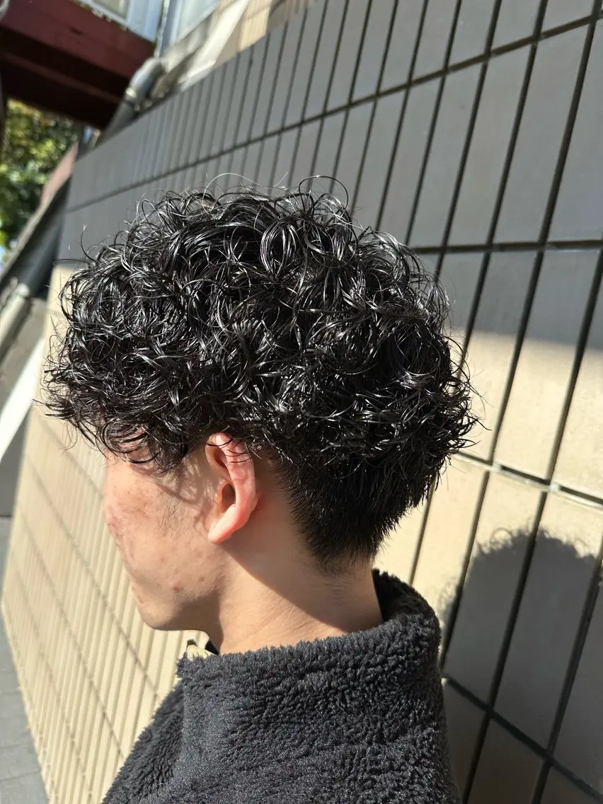 パーマ メンズ メンズパーマ プードルパーマ プードルパーマ ブリーチ/艶カラー カノ🌼のヘアスタイル
