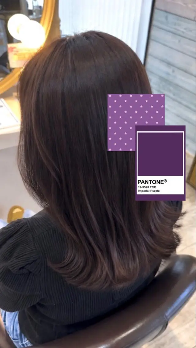 セミロング カラー 透明感カラー ラベンダーカラー ヘアカラー 横田 芳のヘアスタイル
