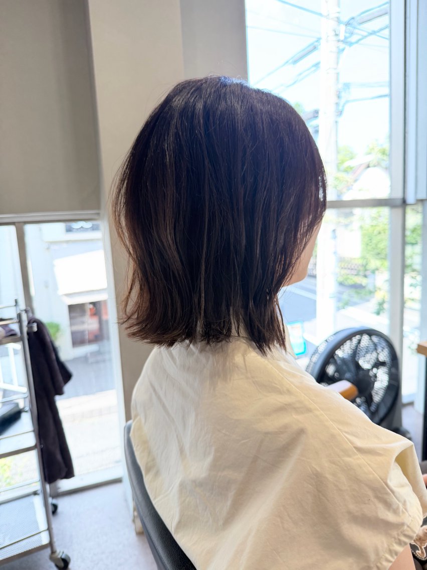 ミディアム カラー カット ヘアカラー 佐藤史哉* 韓国レイヤー赤み除去のヘアスタイル