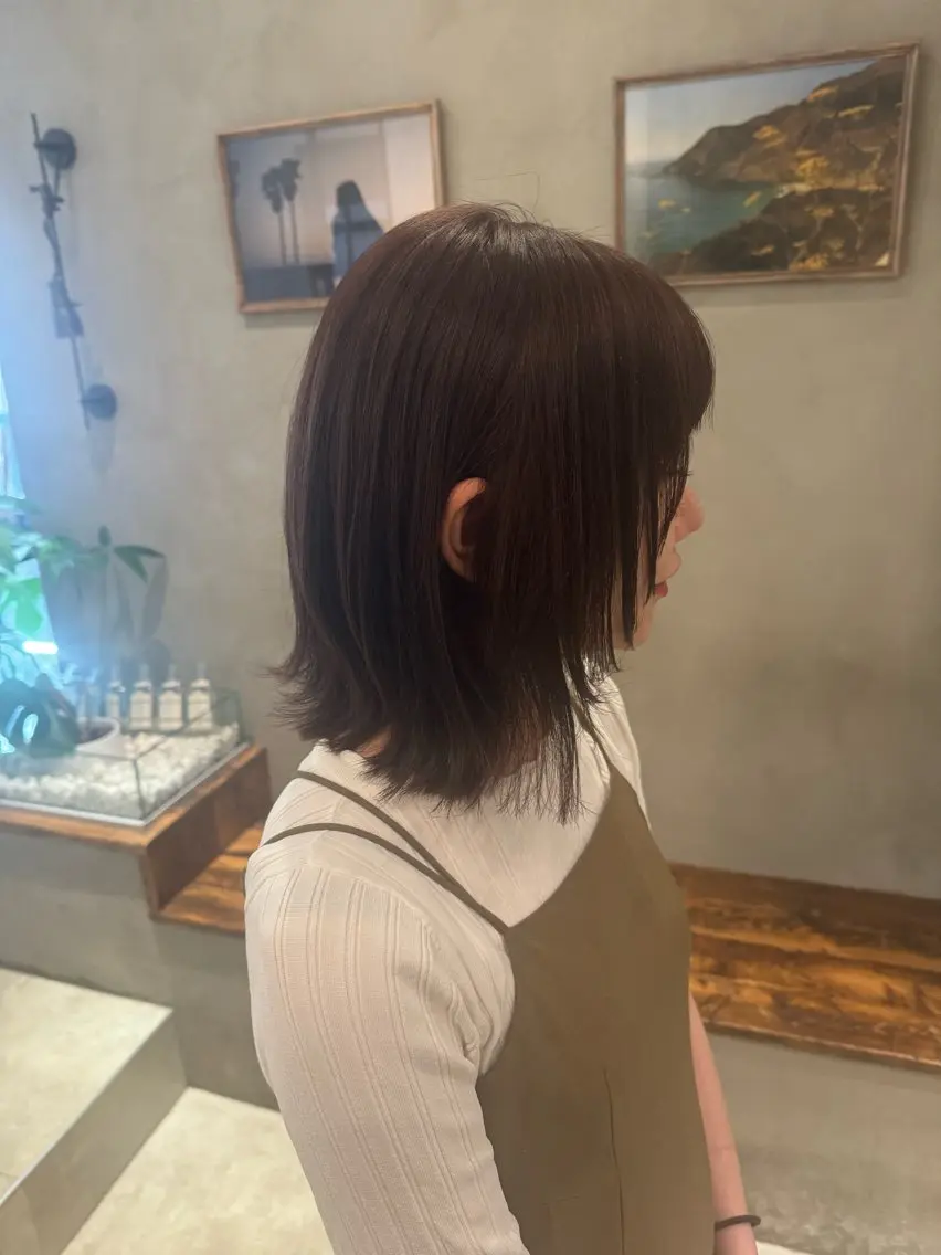 セミロング カット ヘアカラー トリートメント 新宿/顔周りカット +レイヤー＝しずく♩のヘアスタイル