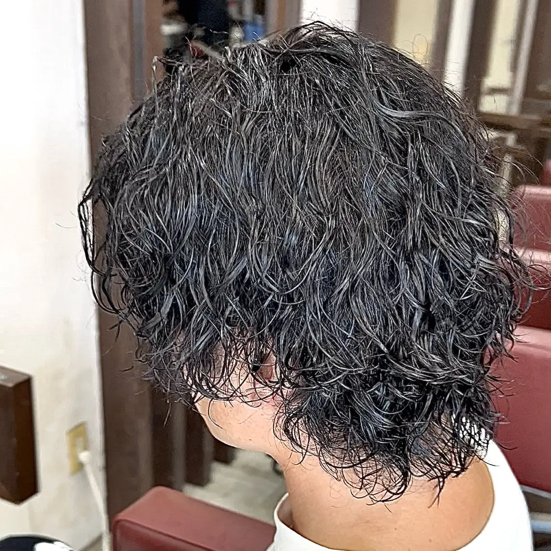 パーマ メンズ カット パーマ スペインカール/セン ターパート/RYUのヘアスタイル