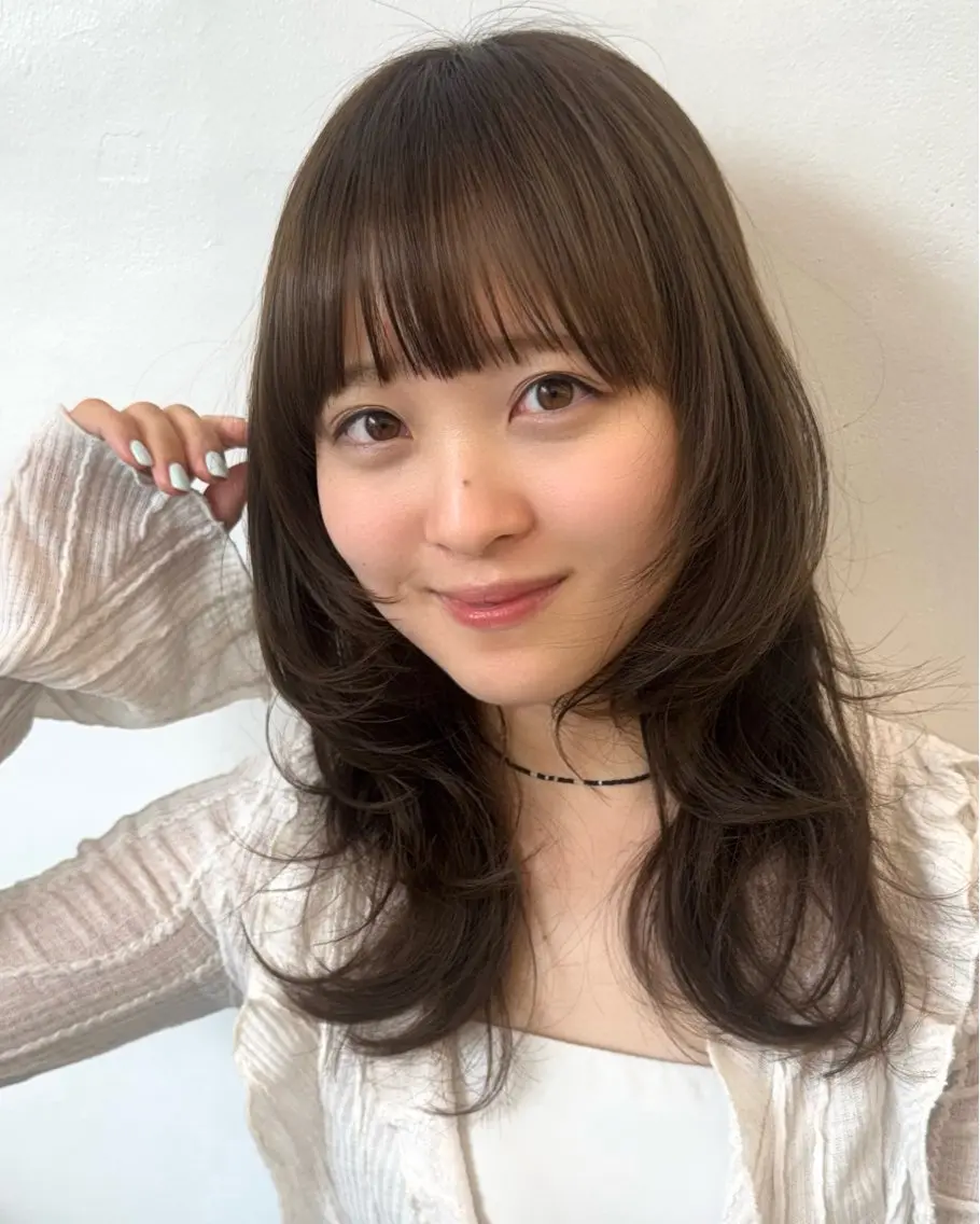 ミディアム カラー ベージュカラー ヘーゼル レイヤーカット カット ヘアカラー トリートメント レイヤー🩰髪質改善 /透明感/kanaのヘアスタイル