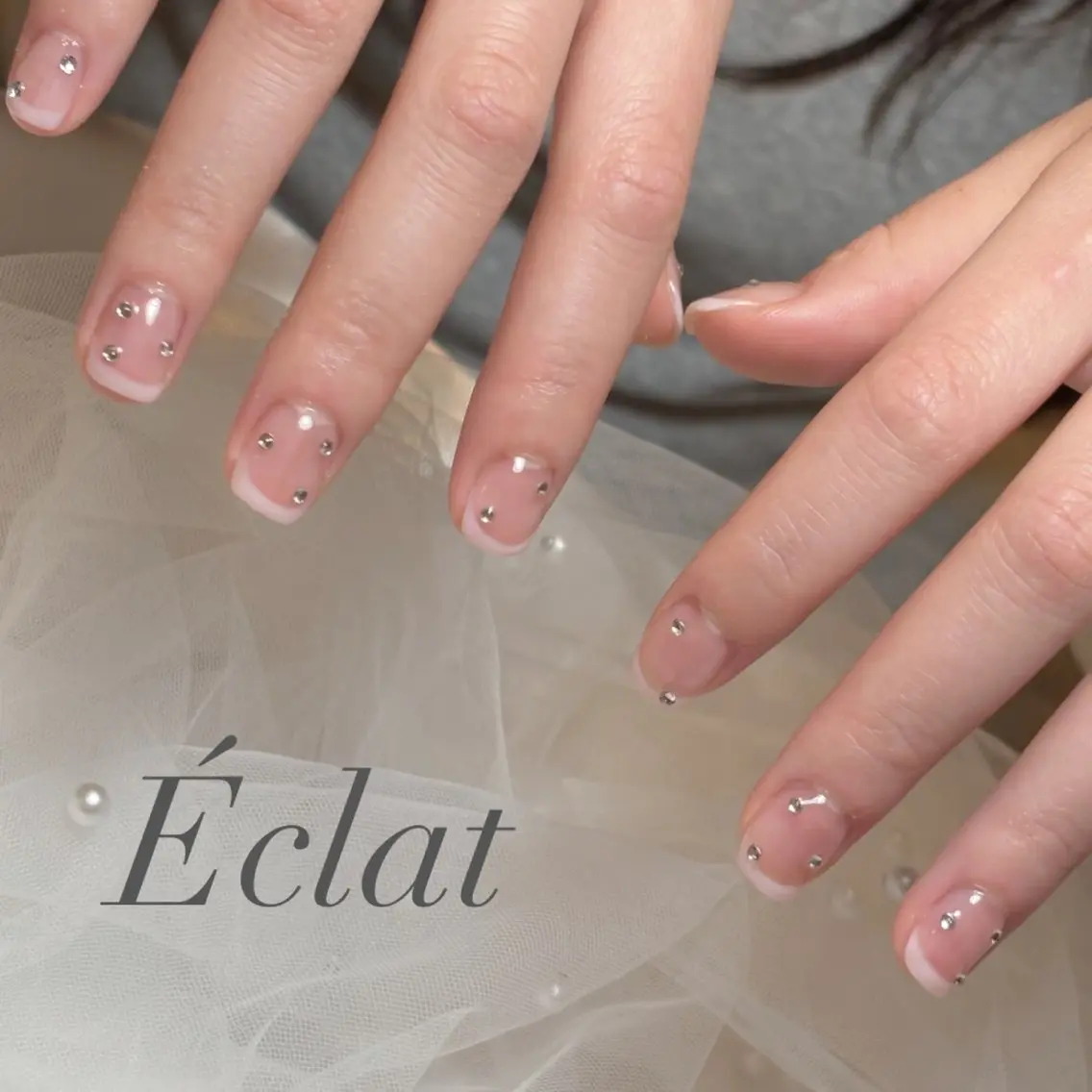 ネイル フレンチネイル パステルネイル ピンク ハンドネイル nail salon Éclatのネイルデザイン