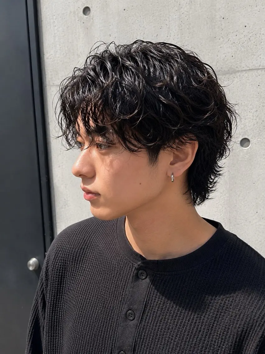 パーマ メンズ カット パーマ 宇梶 千愛のヘアスタイル
