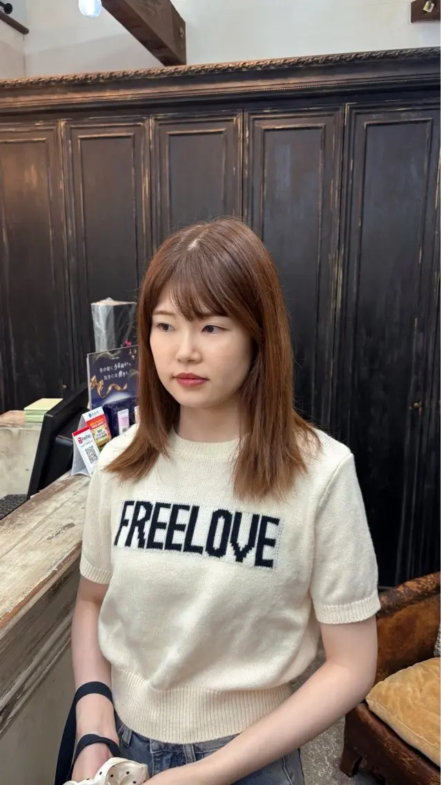 カラー ふたつやゆら🤎ྀི カラー、縮毛矯正のヘアスタイル