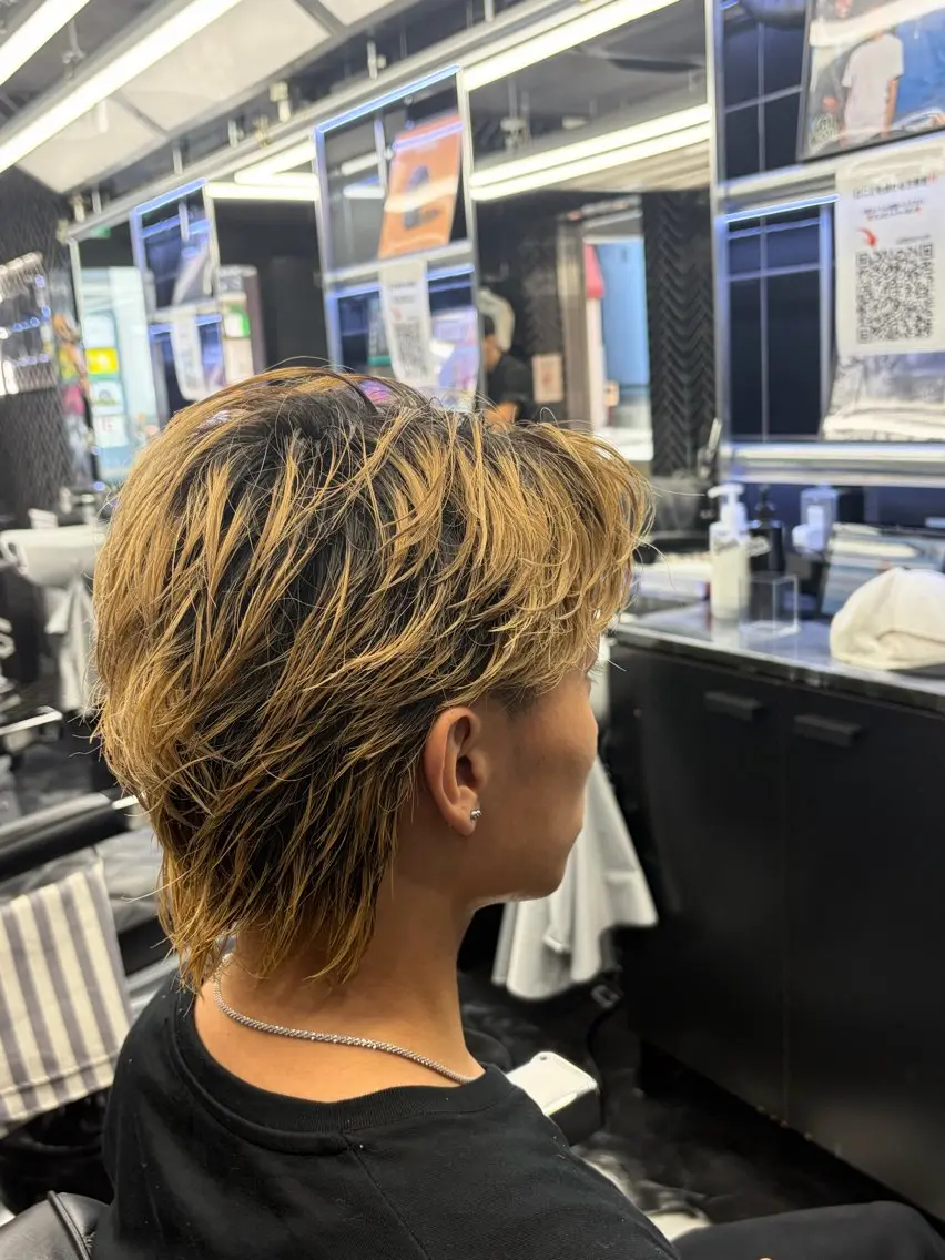 ミディアム メンズ ミディアムパーマ メンズパーマ 【メンズ特化】理容師 シュウトのヘアスタイル