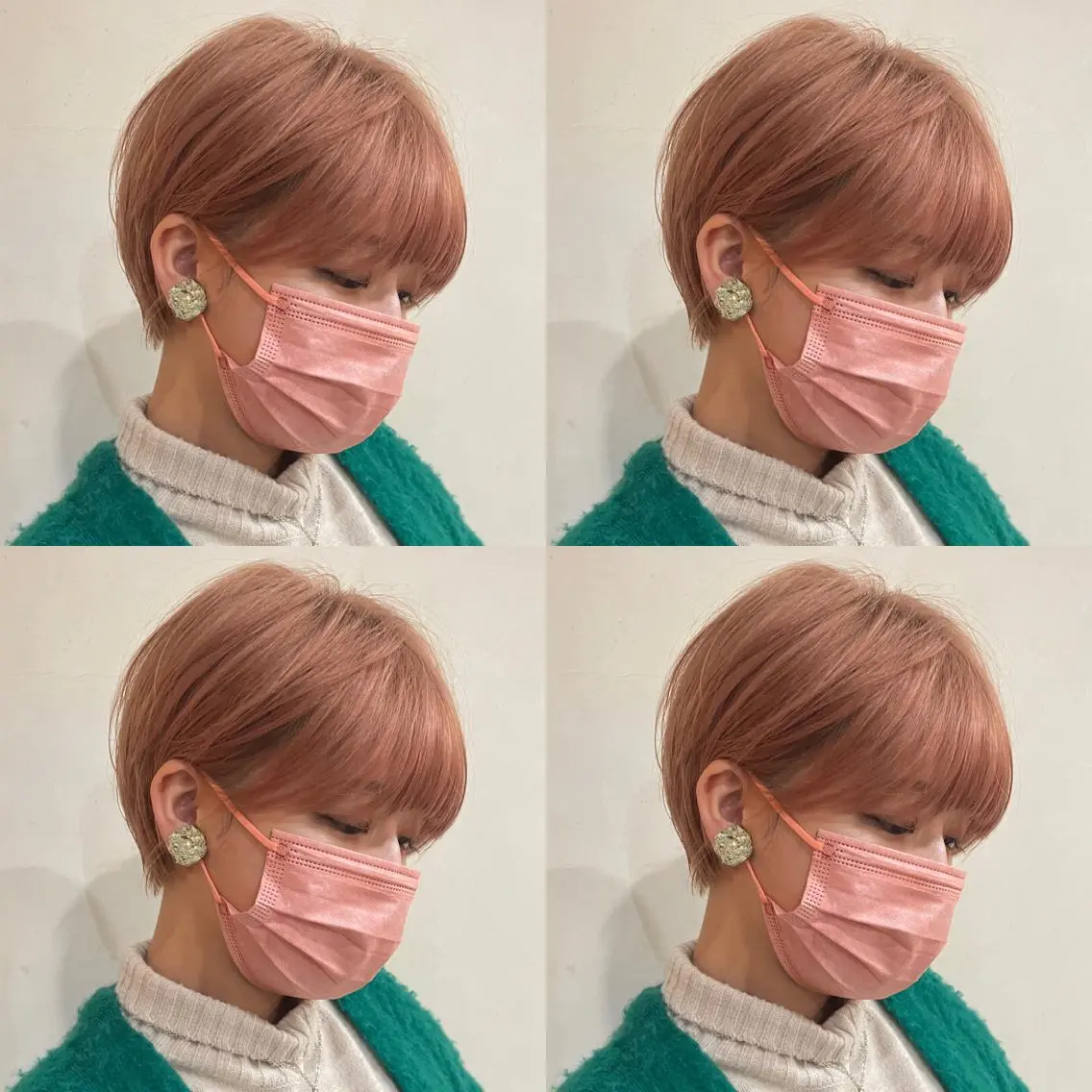 ショート カラー ショートボブ ハンサムショート 丸みショート デザインカラー ハイライトカラー ヘアカラー トリートメント 京都大人女性ショート 徒歩1分/秋山のヘアスタイル