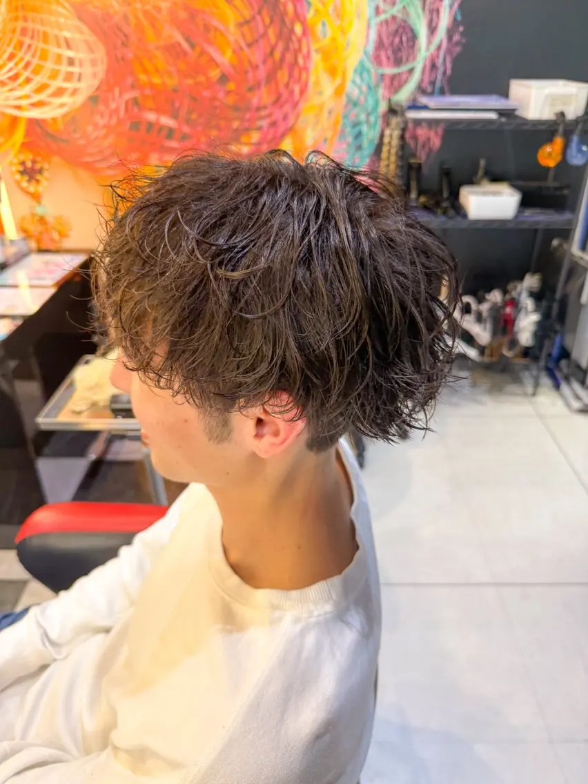 パーマ メンズ メンズパーマ 波巻きパーマ カット パーマ レディースモデル募集 無料/田中海斗のヘアスタイル