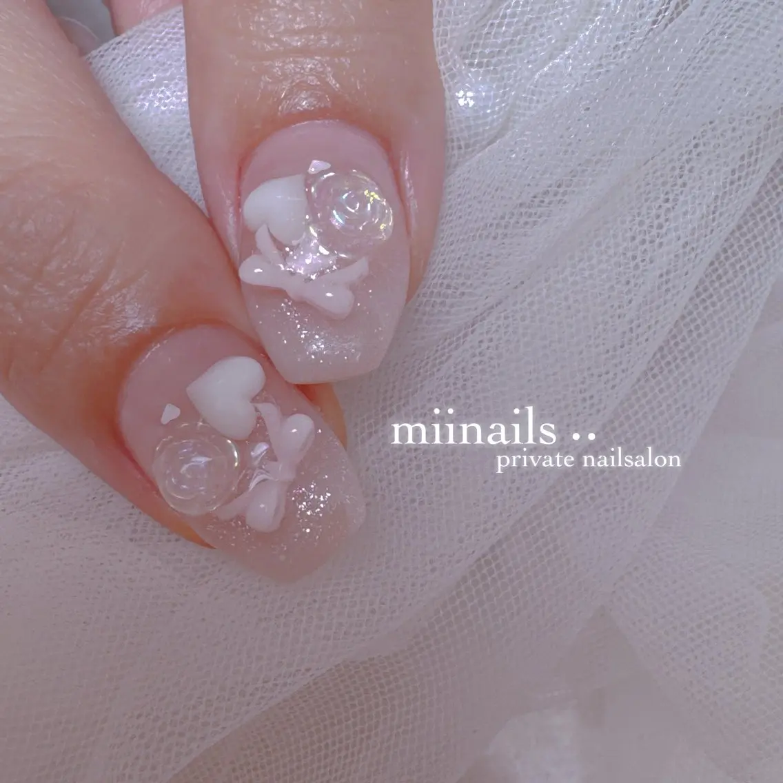 ネイル キラキラネイル ワンホンネイル ハンドネイル nailsalon miinailsのネイルデザイン