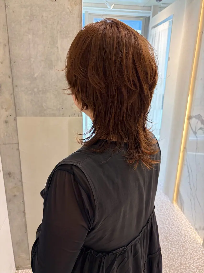 ミディアム カラー カット ヘアカラー ウルフ/レイヤー shinoのヘアスタイル