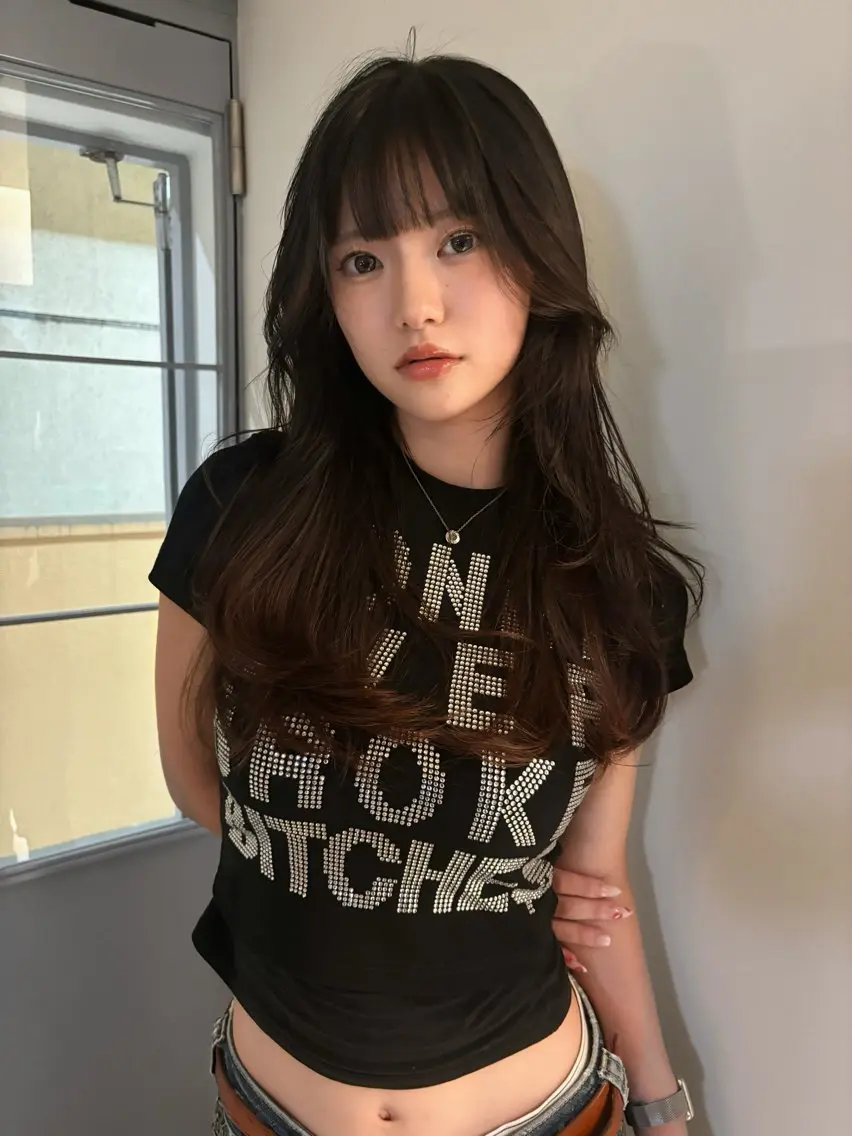 ミディアム レイヤーカット 清田 かのんのヘアスタイル