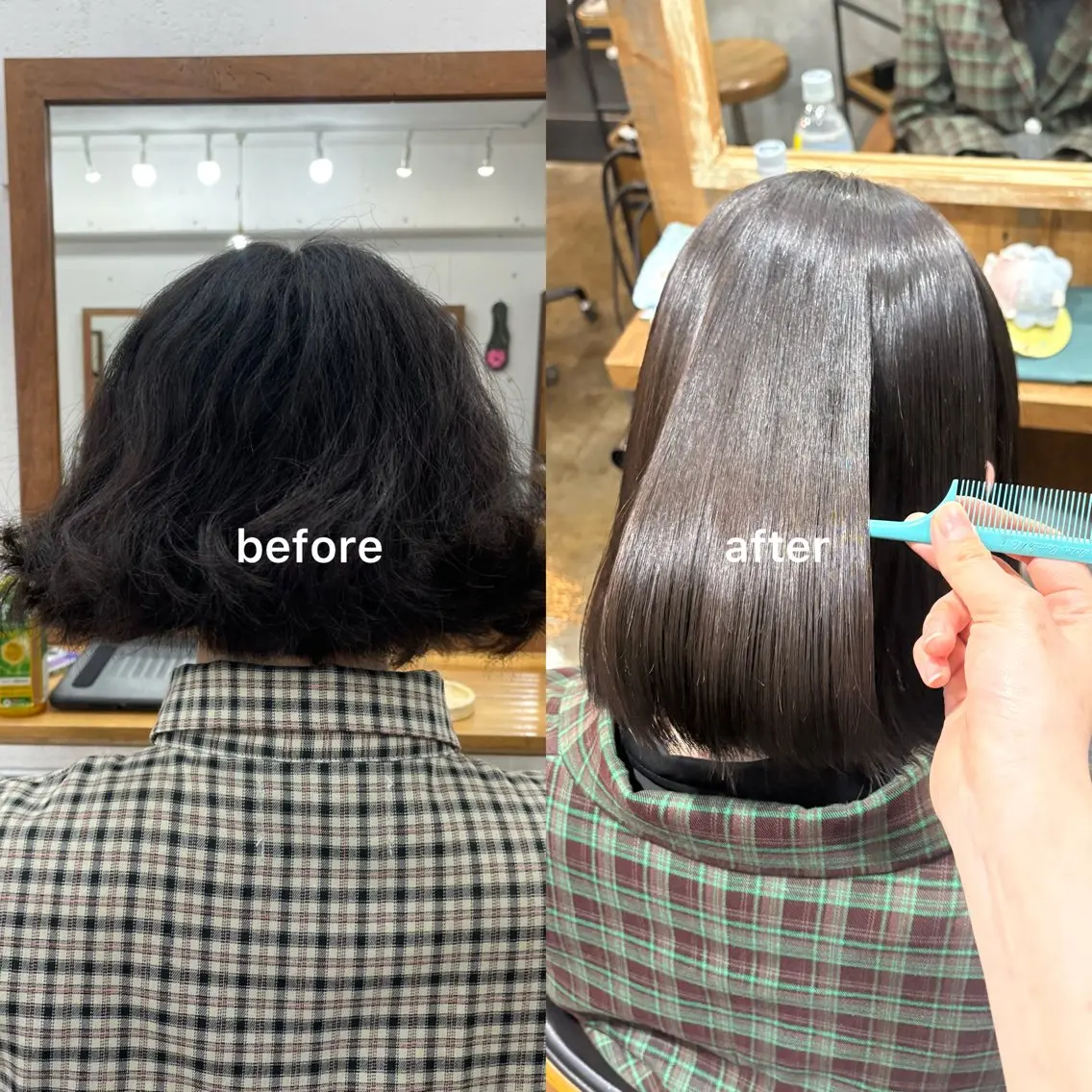ショート パーマ デート 髪質改善 ストレートパーマ Hina🧵/恵比寿 中目黒/透明感カラーのヘアスタイル