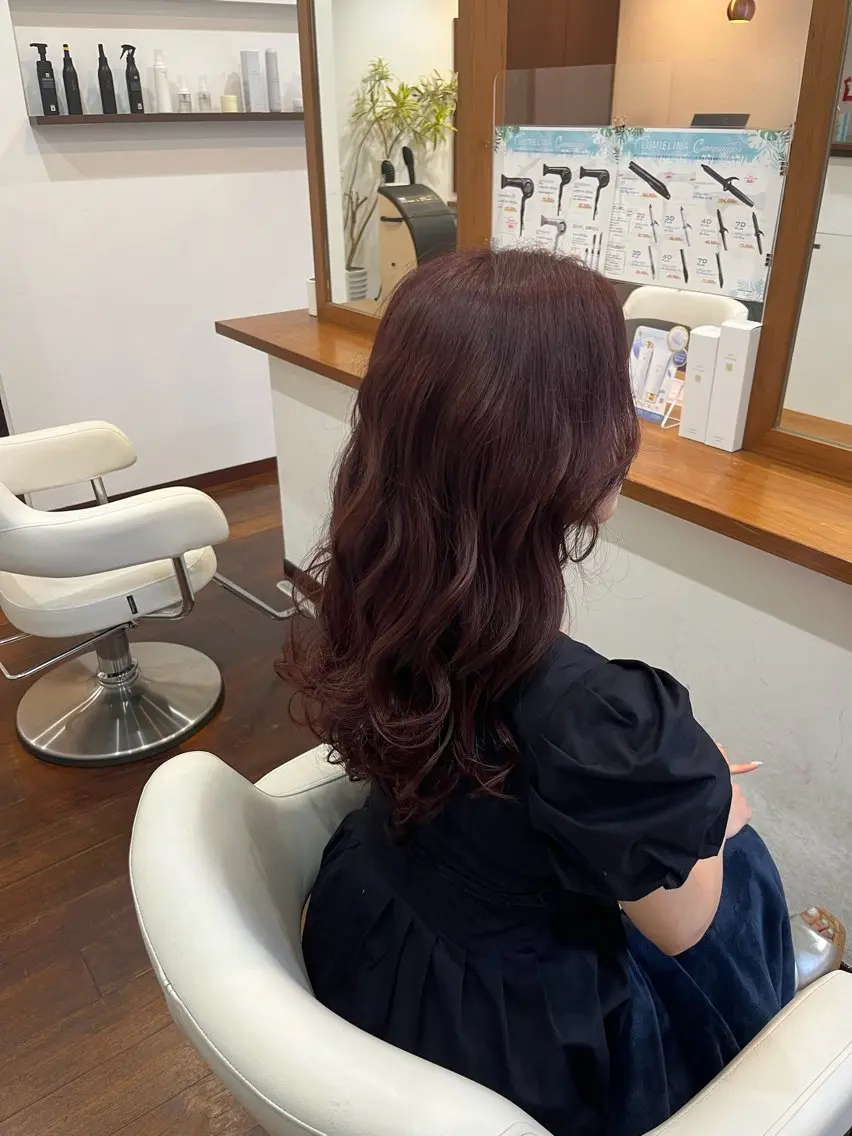 セミロング カラー カット ヘアカラー 金岡 碧のヘアスタイル