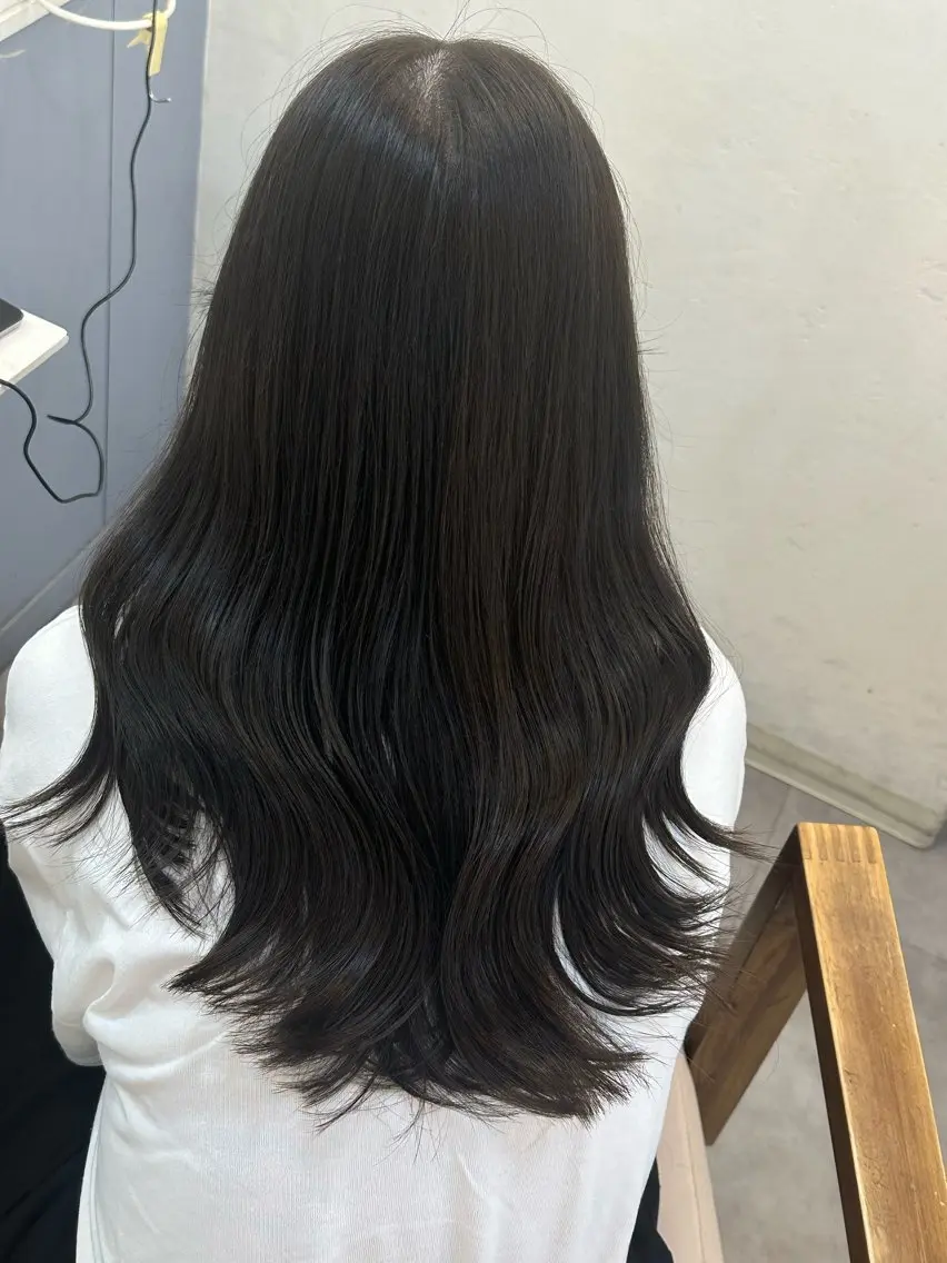 ロング カラー ブリーチ グレージュ ブリーチなしカラー カット ヘアカラー トリートメント 🩵透明感/高発色 /難波/北原佑記🌸のヘアスタイル
