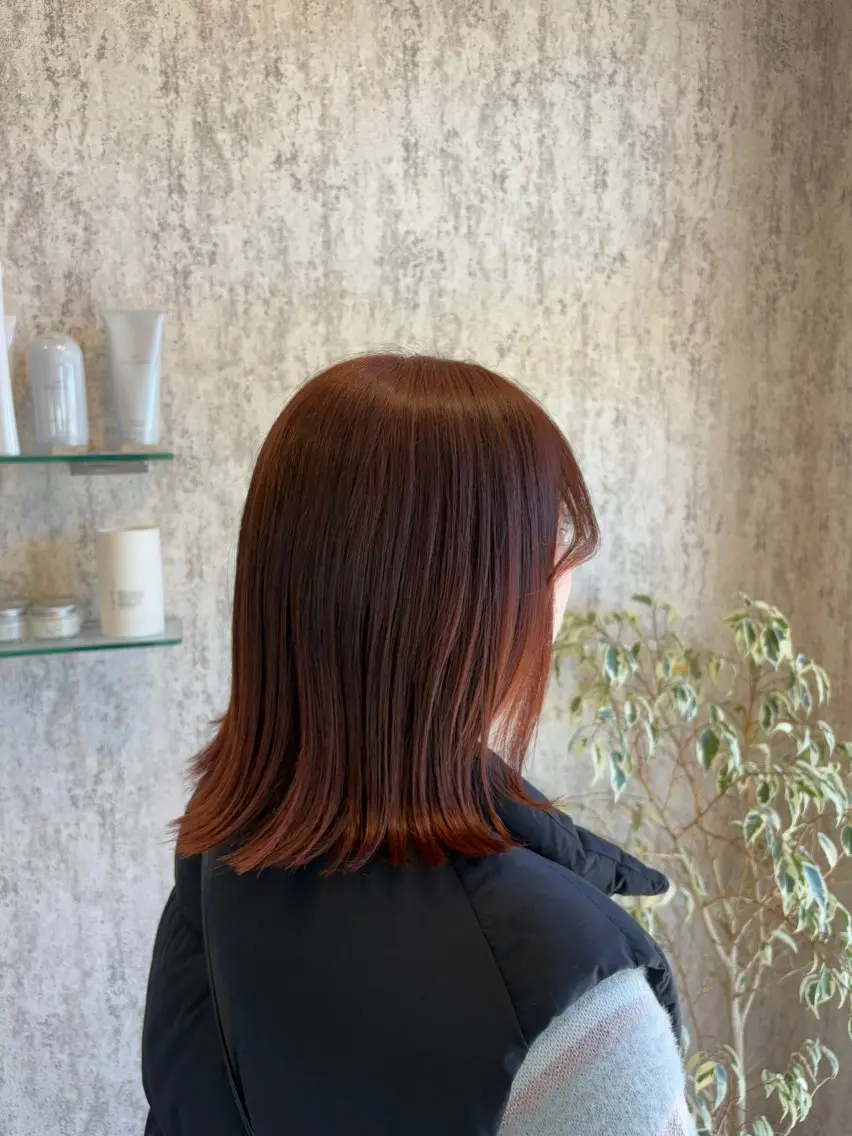 ミディアム オレンジブラウン EMICLAIR rinkaのヘアスタイル