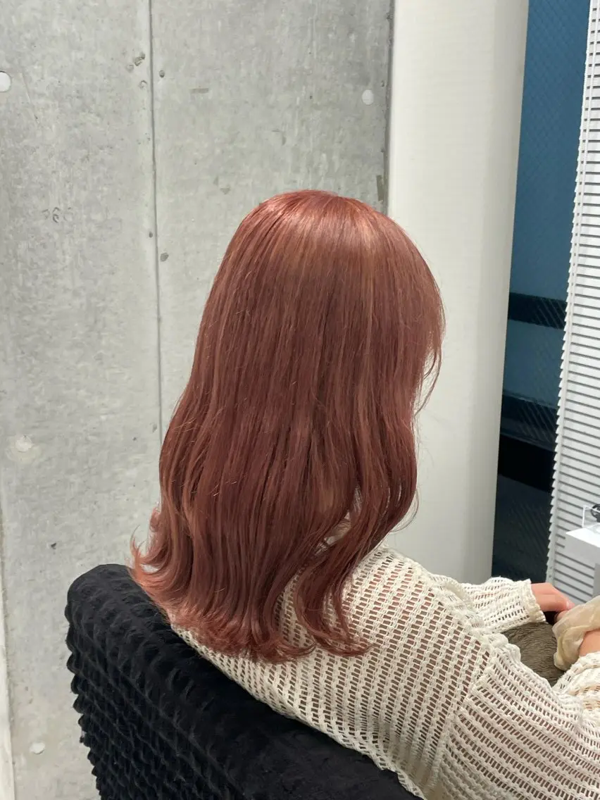 ロング カラー ブラウンカラー ピンクカラー ピンクブラウン yuzuna ハイトーン 天神のヘアスタイル