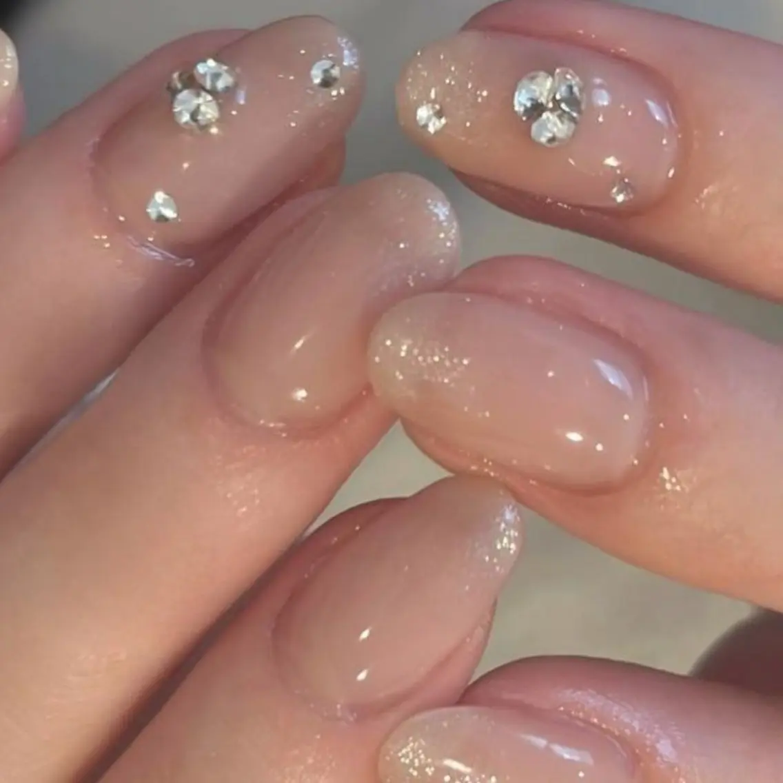 ネイル キラキラネイル ラメ(グリッター) ニュアンスネイル オフィスネイル ワンカラーネイル ハンドネイル tamu nail 金町のネイルデザイン